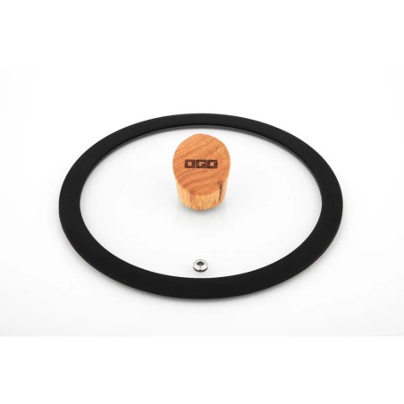 Couvercle Ector 18cm en verre avec poignée en bois OGO