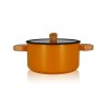 Faitout Ector 24cm alu revetement ceramique jaune manche bois OGO