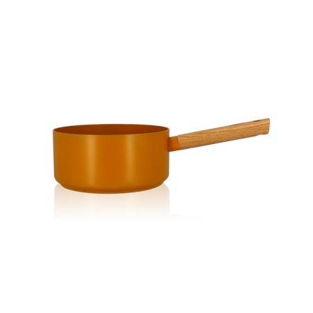 Casserole Ector 20cm alu revetement ceramique jaune manche bois OGO