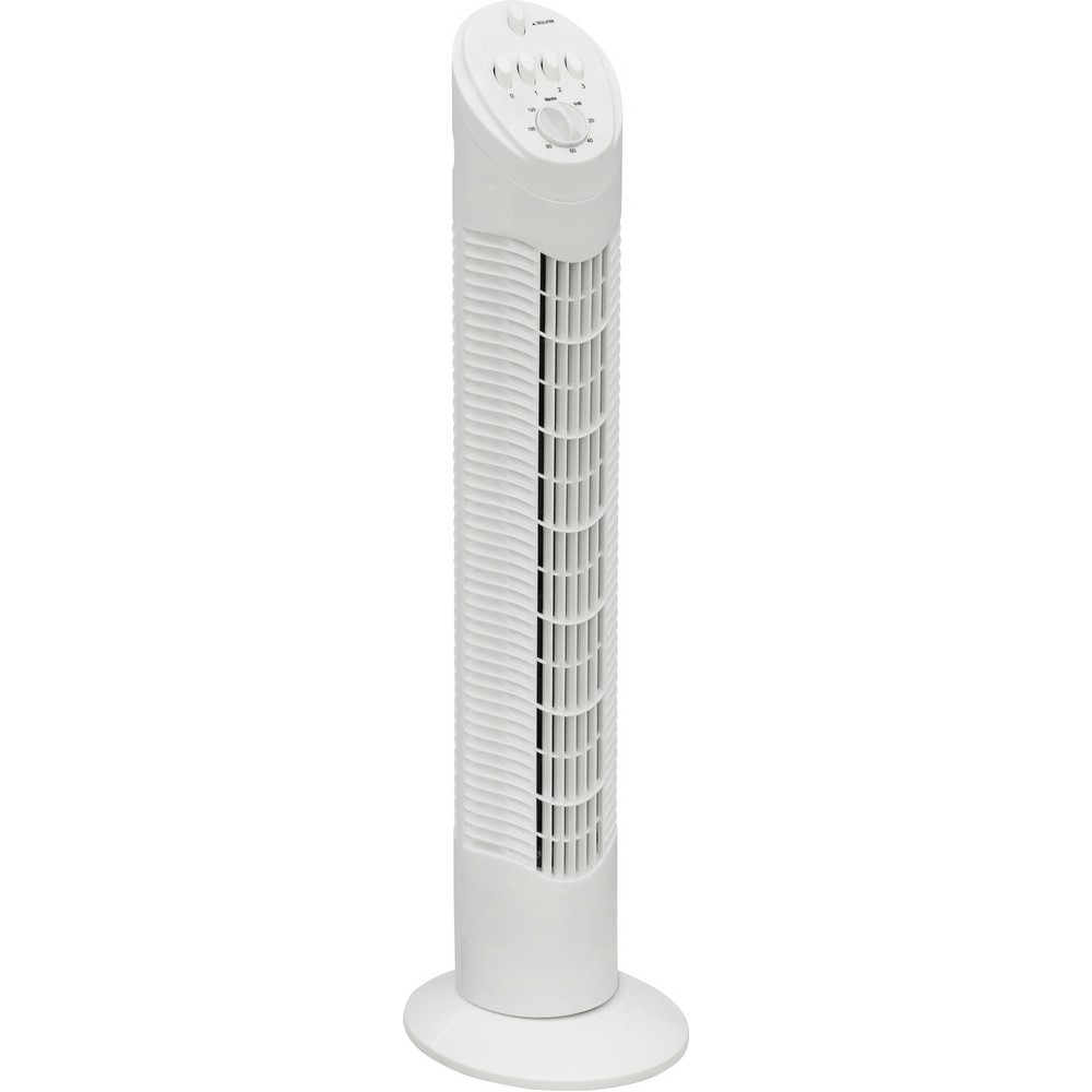 Ventilateur colonne blanc hauteur 75cm, 3 vitesses, minuterie 120min BESTRON