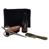 Trousse barbier petit modèle : ciseaux moustache, huile, brosse, peigne LORDSON
