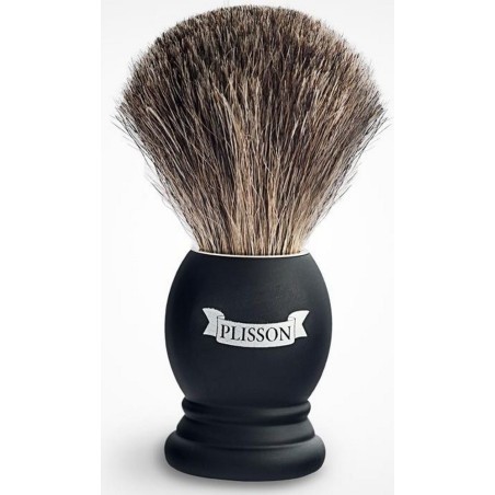 blaireau-pur-poil-gris-de-russie-taille-12-manche-hetre-noir-mat-plisson