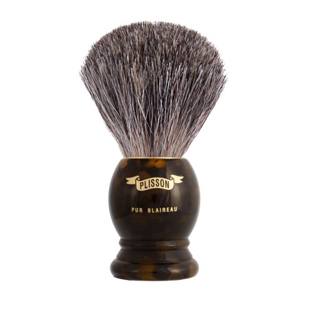 blaireau-original-pur-poil-gris-russie-taille-12-manche-facon-ecaille-plisson