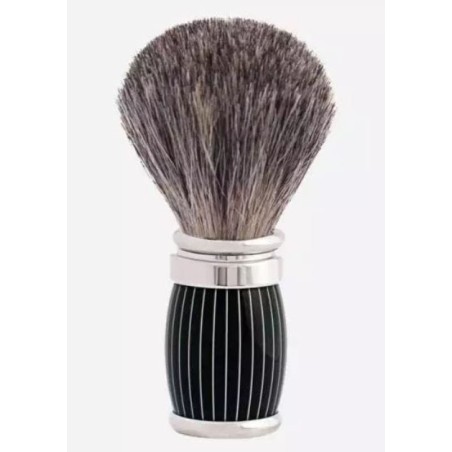 Blaireau pur poil gris de Russie, manche laque rétro finition chrome JORIS