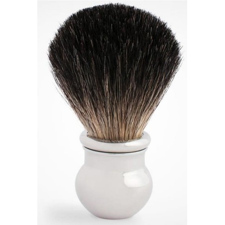 Blaireau Pur Poil Noir T12 - Laiton Massif & Palladium JORIS.