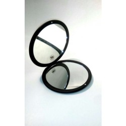 Miroir de voyage grossissant noir rond X10