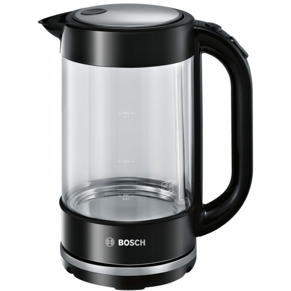 Bouilloire inox et verre 1.7L 2400W BOSCH petit-dejeuner