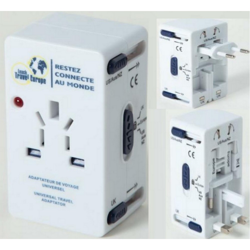 Power Adaptateur de voyage universel tout en un compatible avec